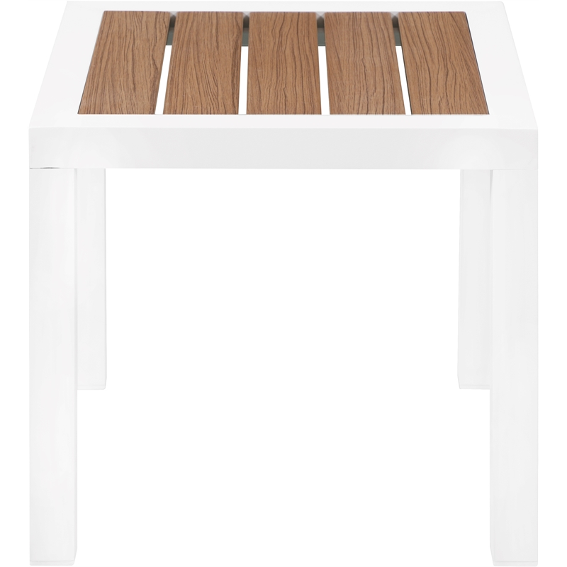 Meridian Furniture Nizuc Brown Wood Outdoor Patio End Table