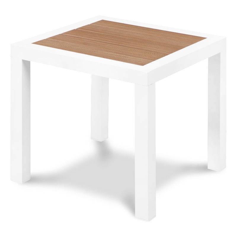 Meridian Furniture Nizuc Brown Wood Outdoor Patio End Table