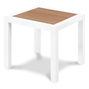 Meridian Furniture Nizuc Brown Wood Outdoor Patio End Table