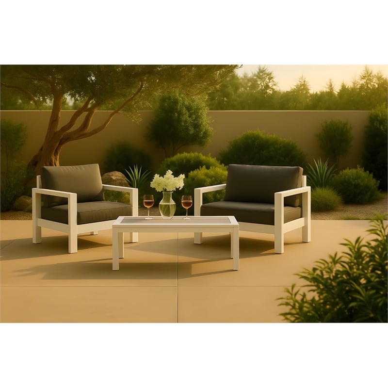 Meridian Furniture Nizuc Grey Wood Outdoor Patio Coffee Table