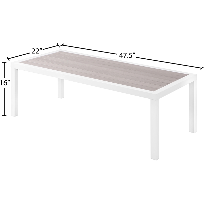 Meridian Furniture Nizuc Grey Wood Outdoor Patio Coffee Table