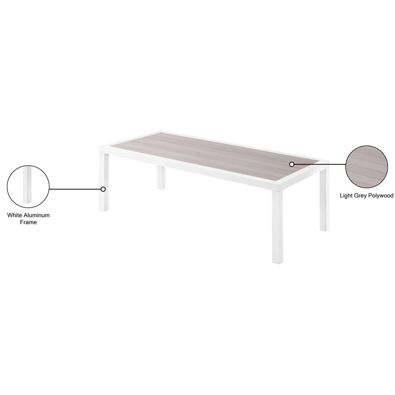 Meridian Furniture Nizuc Grey Wood Outdoor Patio Coffee Table