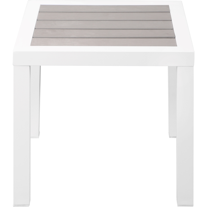 Meridian Furniture Nizuc Grey Wood Outdoor Patio End Table