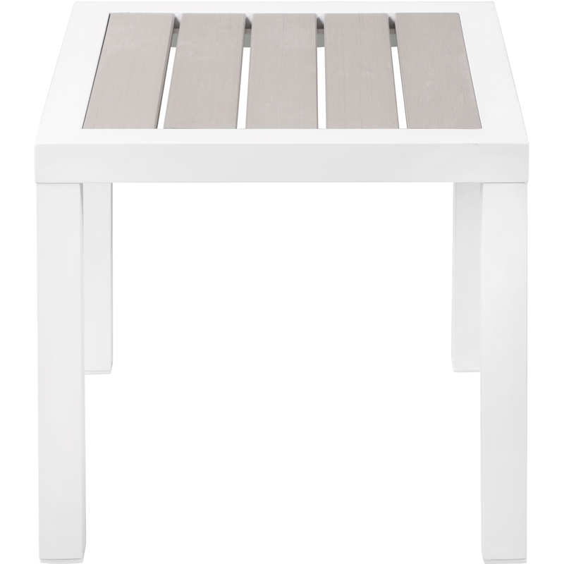 Meridian Furniture Nizuc Grey Wood Outdoor Patio End Table
