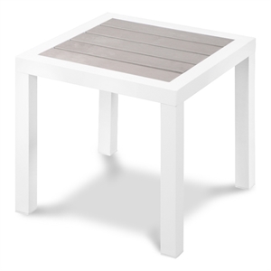 Meridian Furniture Nizuc Grey Wood Outdoor Patio End Table