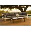 Meridian Furniture Nizuc White Wood Outdoor Patio Coffee Table