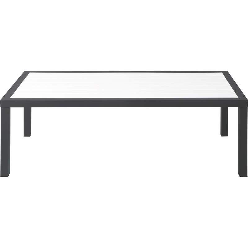 Meridian Furniture Nizuc White Wood Outdoor Patio Coffee Table