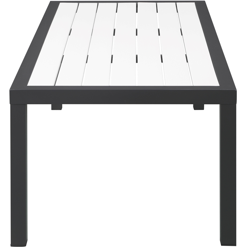 Meridian Furniture Nizuc White Wood Outdoor Patio Coffee Table