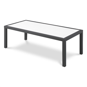 Meridian Furniture Nizuc White Wood Outdoor Patio Coffee Table