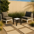 Meridian Furniture Nizuc White Wood Outdoor Patio End Table
