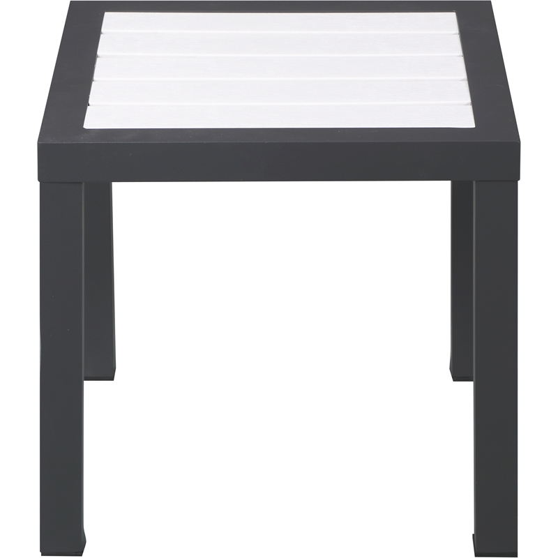 Meridian Furniture Nizuc White Wood Outdoor Patio End Table