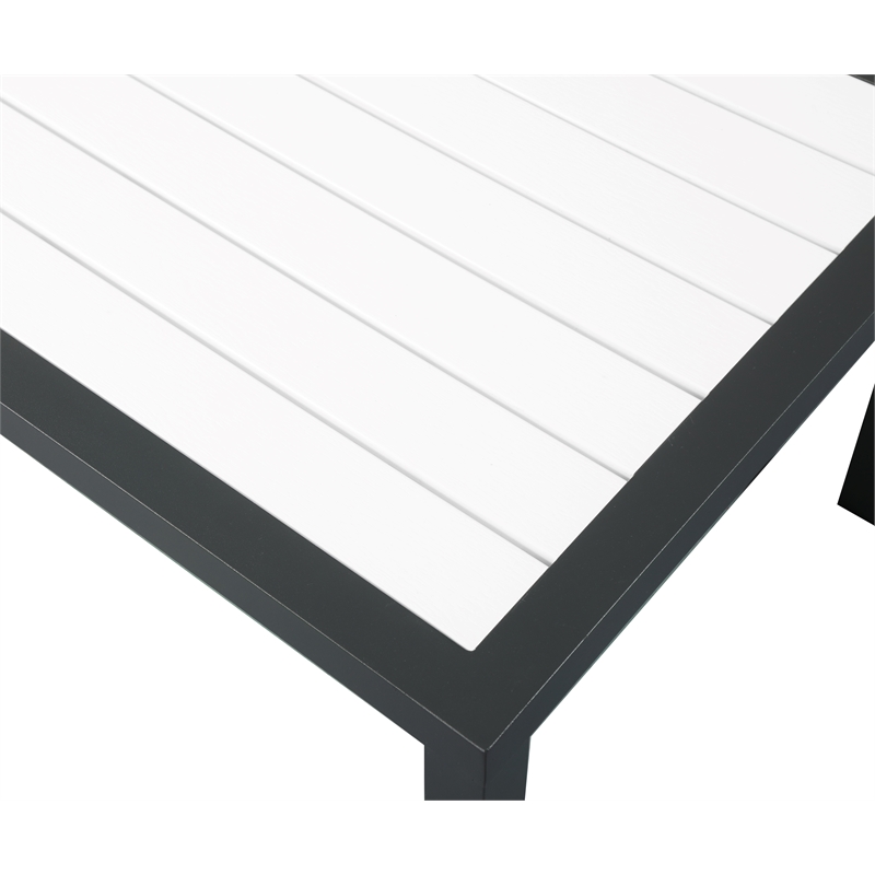 Meridian Furniture Nizuc White Wood Outdoor Patio End Table