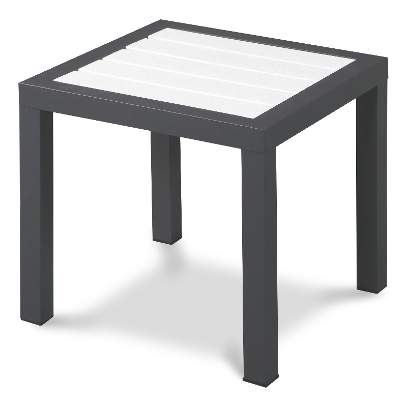 Meridian Furniture Nizuc White Wood Outdoor Patio End Table
