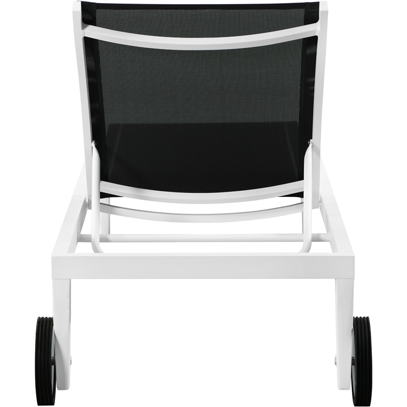Meridian Furniture Nizuc Black Outdoor Patio Mesh Chaise Lounge Chair