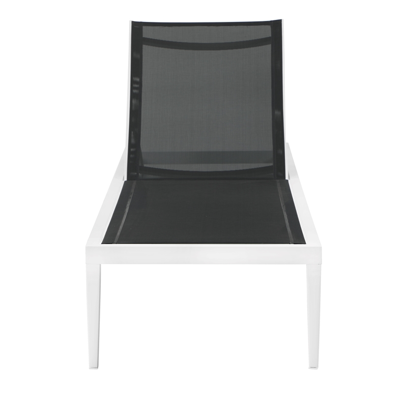 Meridian Furniture Nizuc Black Outdoor Patio Mesh Chaise Lounge Chair