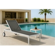 Meridian Furniture Nizuc Grey Outdoor Patio Mesh Chaise Lounge Chair