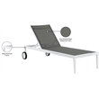 Meridian Furniture Nizuc Grey Outdoor Patio Mesh Chaise Lounge Chair