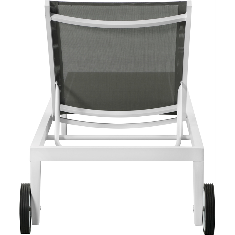 Meridian Furniture Nizuc Grey Outdoor Patio Mesh Chaise Lounge Chair