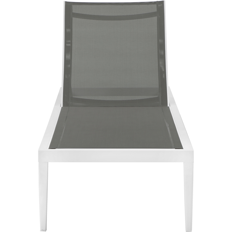 Meridian Furniture Nizuc Grey Outdoor Patio Mesh Chaise Lounge Chair