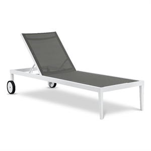 Meridian Furniture Nizuc Grey Outdoor Patio Mesh Chaise Lounge Chair