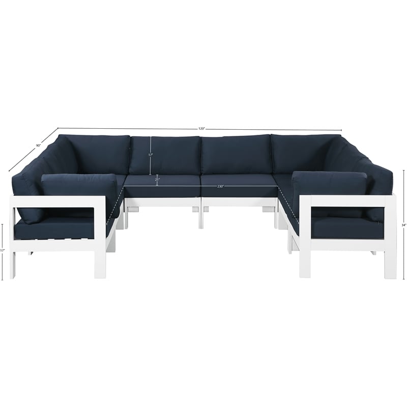 Meridian Furniture Nizuc Navy Outdoor Patio Modular Sectional