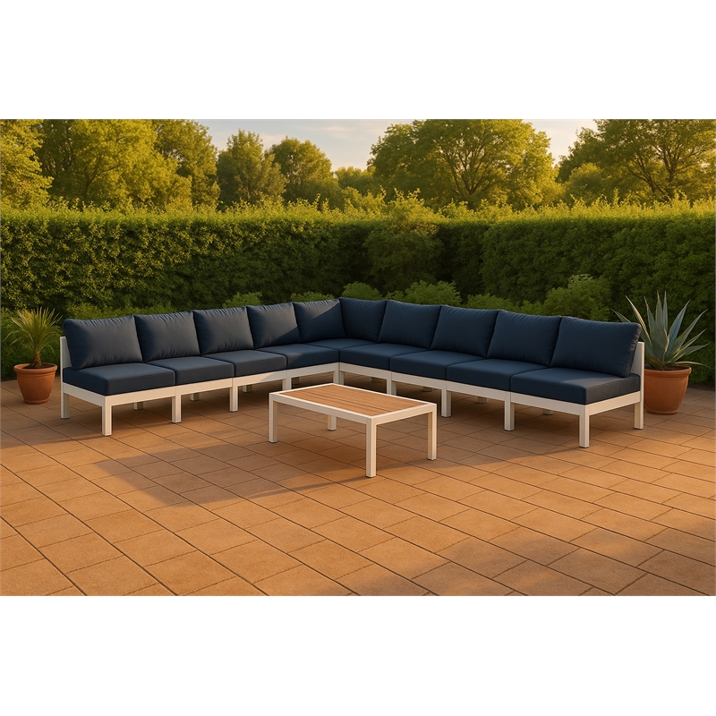 Meridian Furniture Nizuc Navy Outdoor Patio Modular Sectional