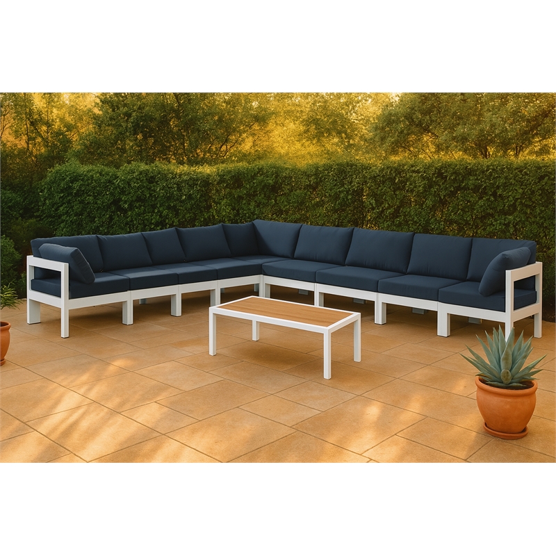Meridian Furniture Nizuc Navy Outdoor Patio Modular Sectional