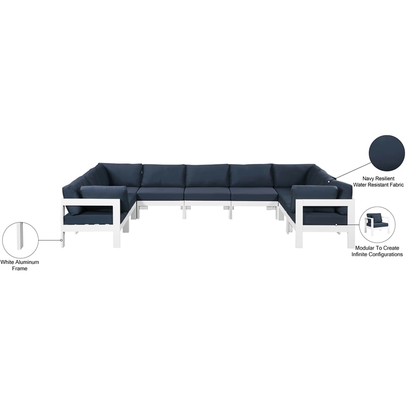 Meridian Furniture Nizuc Navy Outdoor Patio Modular Sectional