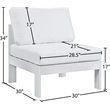 Meridian Furniture Nizuc White Outdoor Patio Armless Chair