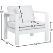 Meridian Furniture Nizuc White Outdoor Patio Arm Chair