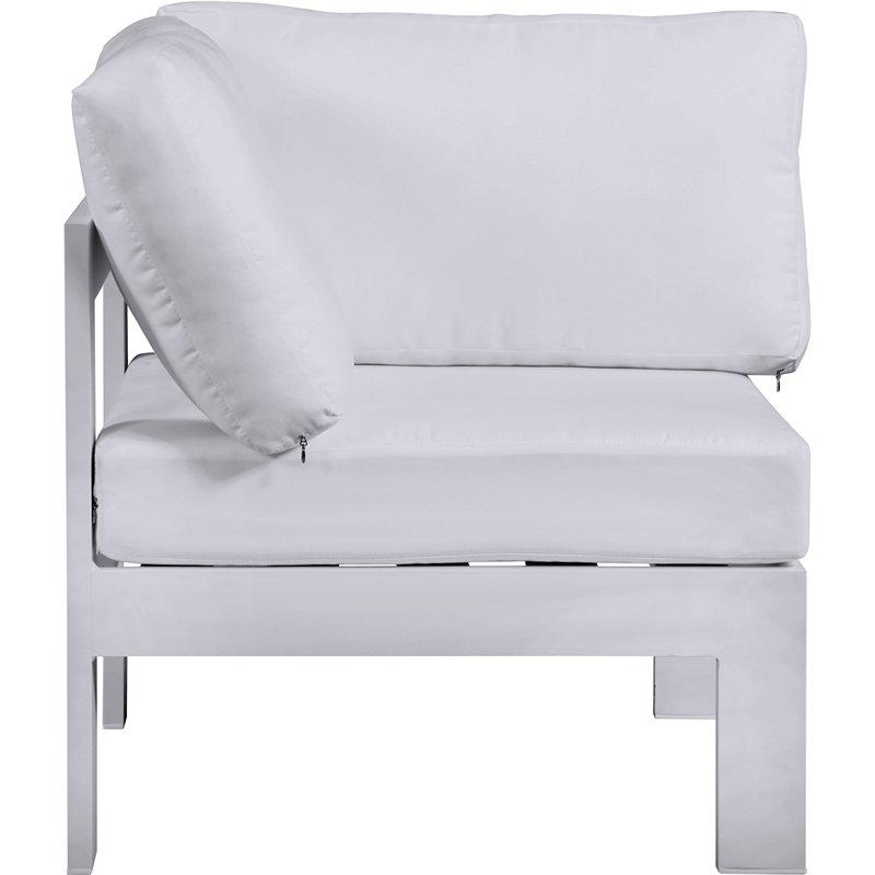 Meridian Furniture Nizuc White Outdoor Patio Corner Chair