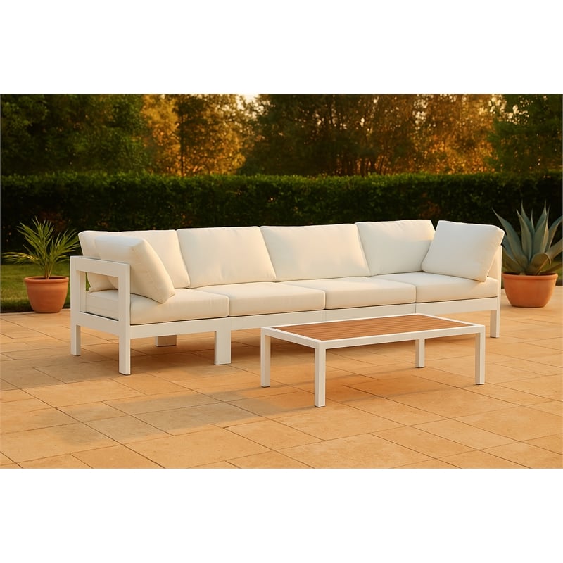 Meridian Furniture Nizuc White Outdoor Patio Modular Sofa