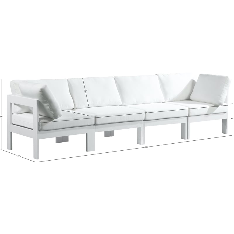 Meridian Furniture Nizuc White Outdoor Patio Modular Sofa