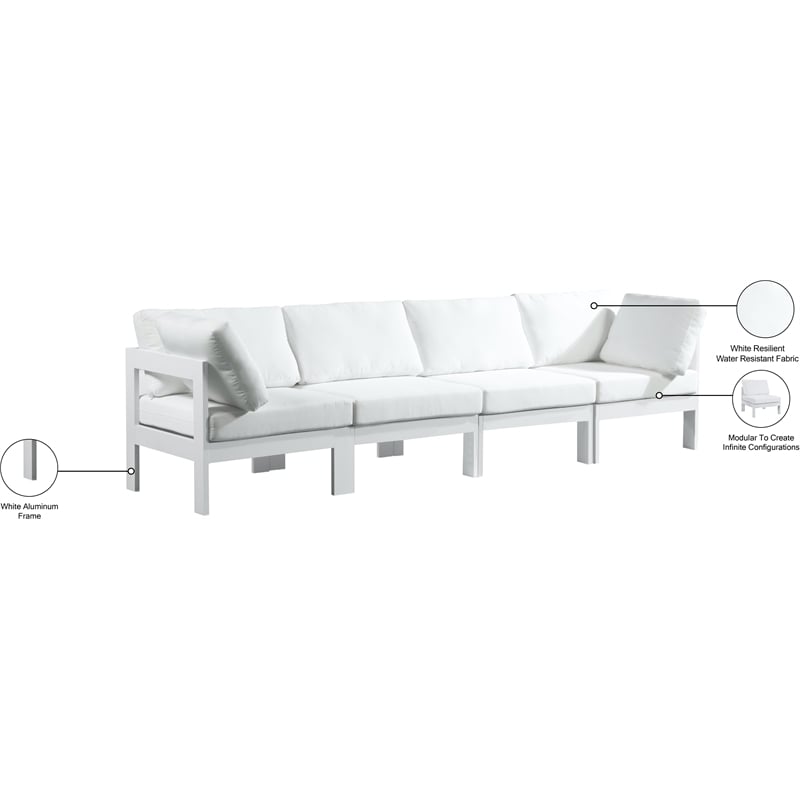 Meridian Furniture Nizuc White Outdoor Patio Modular Sofa