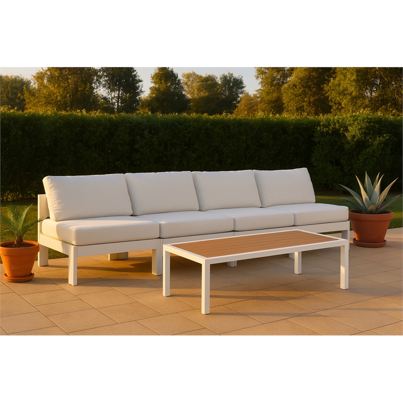 Meridian Furniture Nizuc White Outdoor Patio Modular Sofa