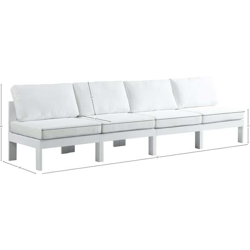 Meridian Furniture Nizuc White Outdoor Patio Modular Sofa