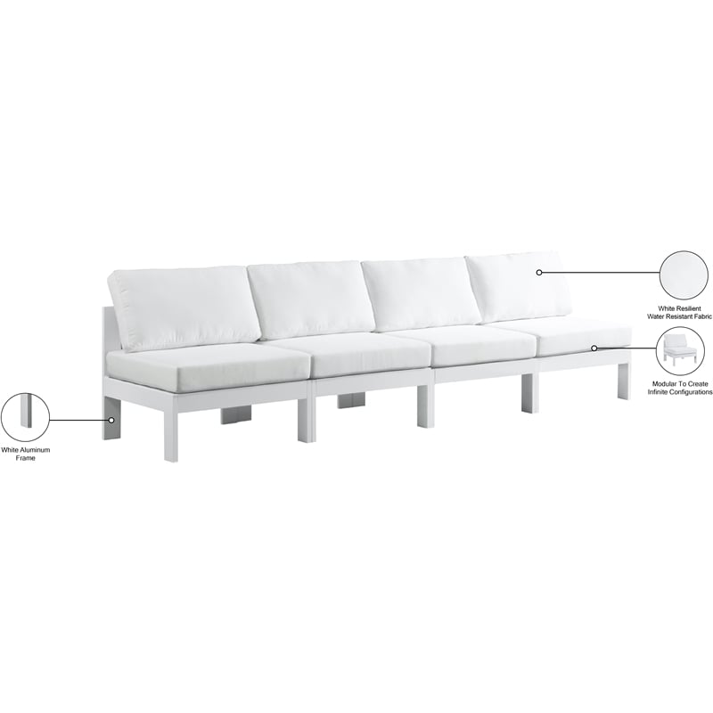 Meridian Furniture Nizuc White Outdoor Patio Modular Sofa