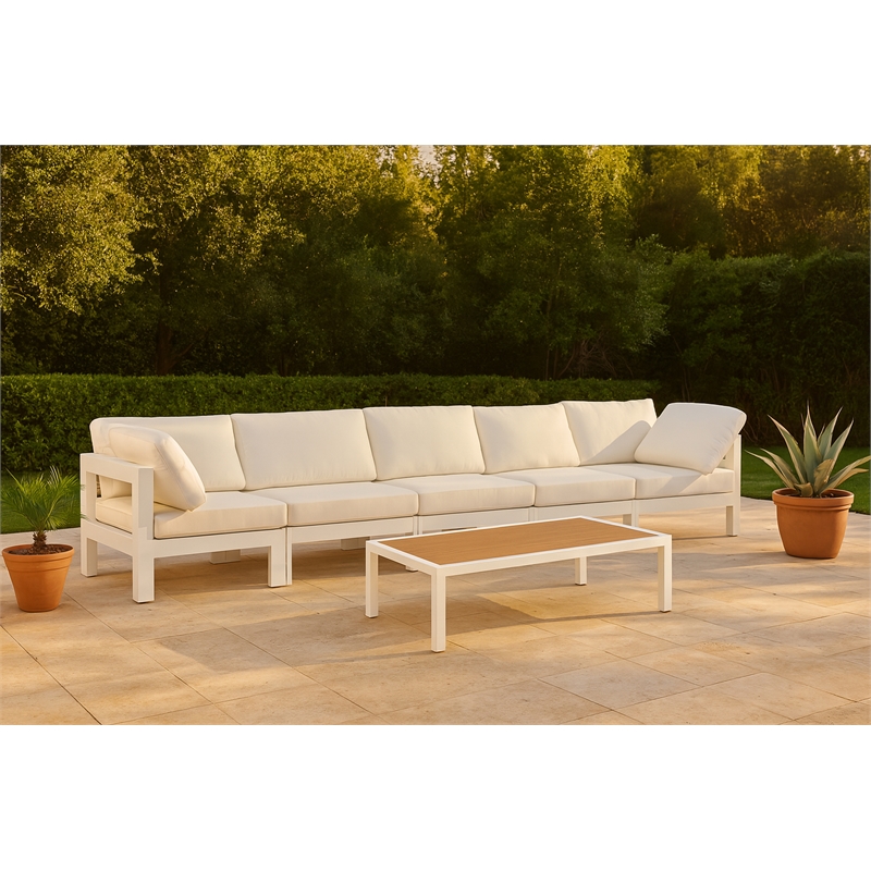 Meridian Furniture Nizuc White Outdoor Patio Modular Sofa