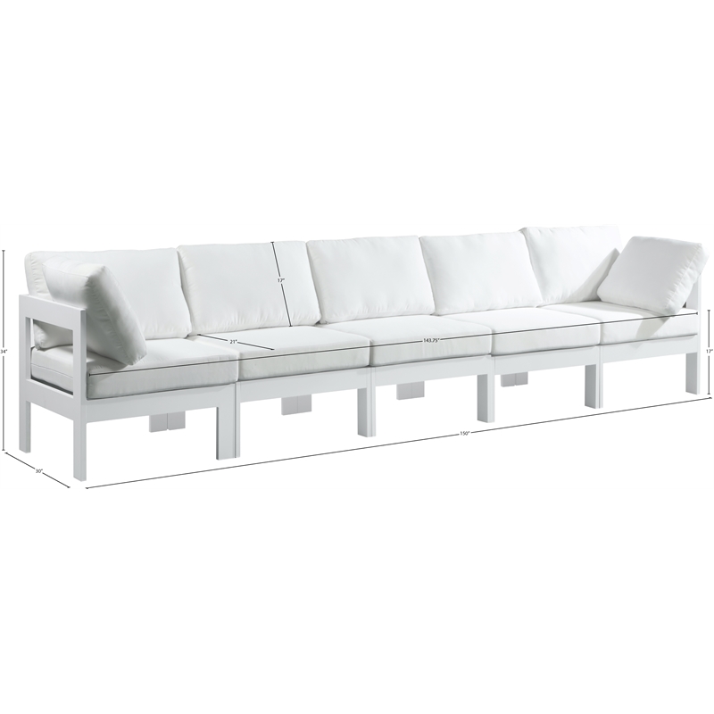 Meridian Furniture Nizuc White Outdoor Patio Modular Sofa