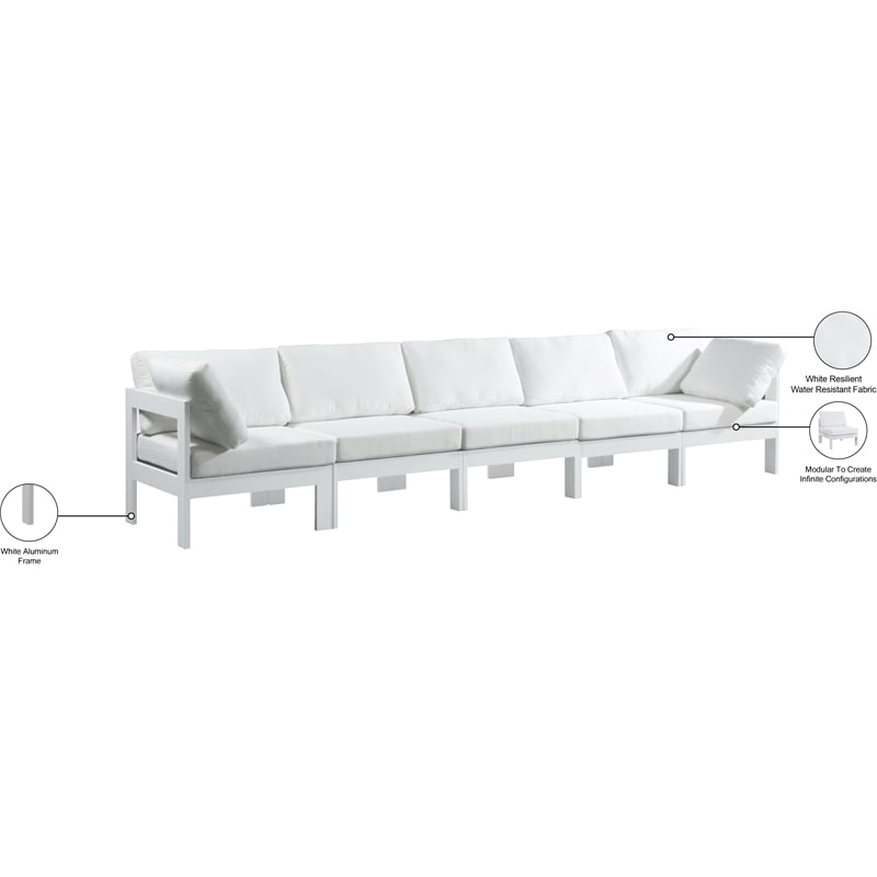 Meridian Furniture Nizuc White Outdoor Patio Modular Sofa