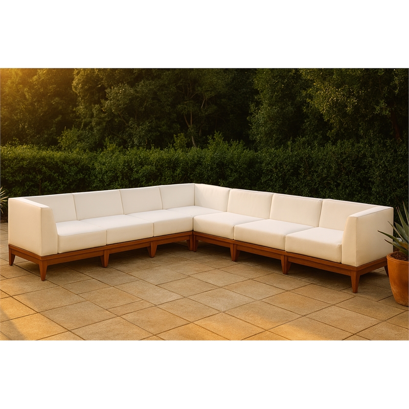 Meridian Furniture Rio Off White Water Resisting Fabric Modular Sectional