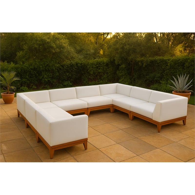 Meridian Furniture Rio Off White Water Resisting Fabric Modular Sectional