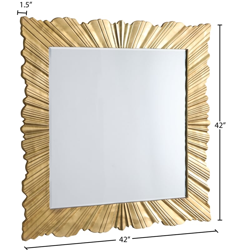 Meridian Furniture Golda Gold Leaf Mirror