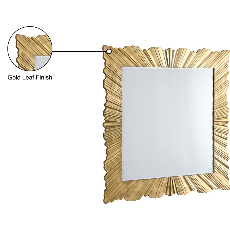 Meridian Furniture Golda Gold Leaf Mirror