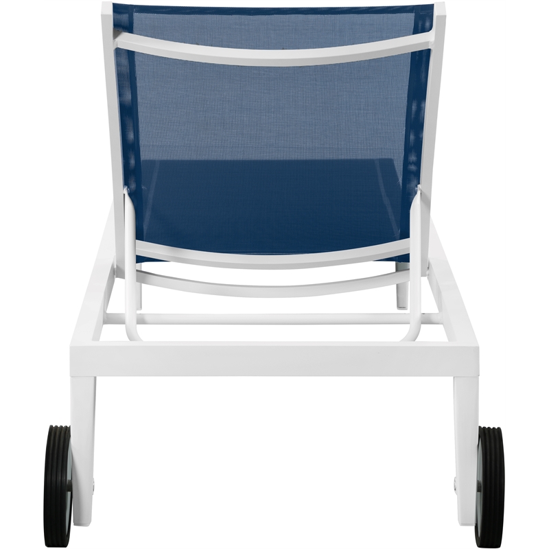 Meridian Furniture Nizuc Navy Outdoor Patio Mesh Chaise Lounge Chair
