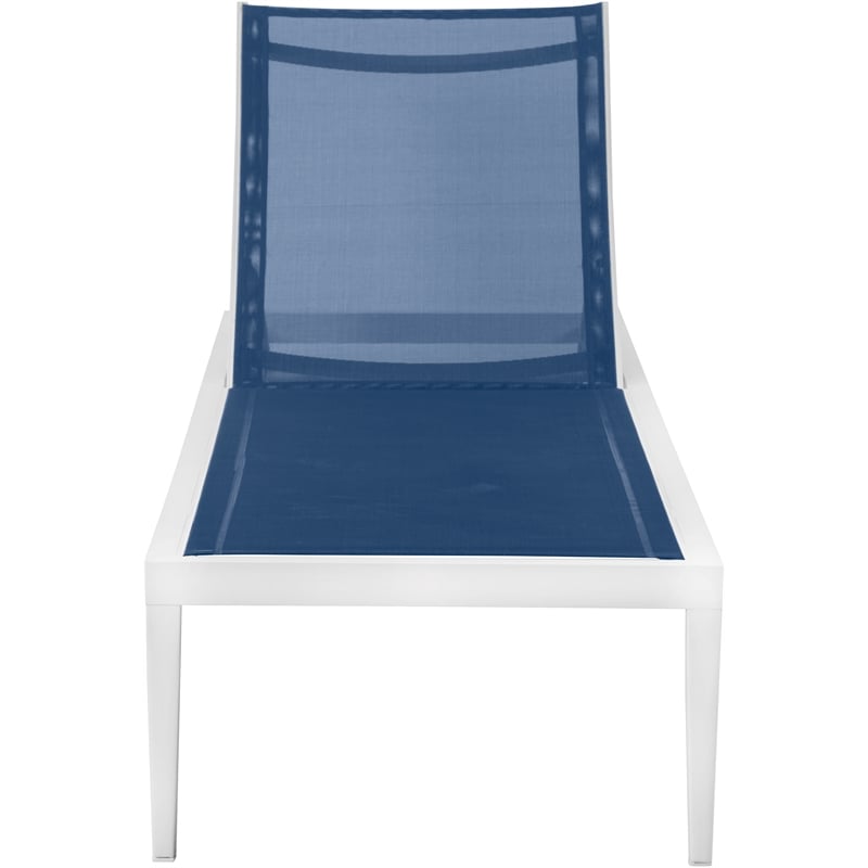 Meridian Furniture Nizuc Navy Outdoor Patio Mesh Chaise Lounge Chair