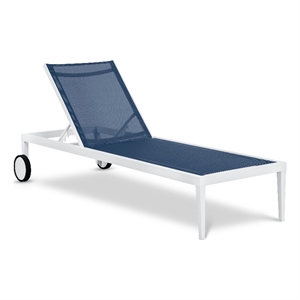 Meridian Furniture Nizuc Navy Outdoor Patio Mesh Chaise Lounge Chair
