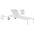 Meridian Furniture Nizuc Off White Outdoor Patio Mesh Chaise Lounge Chair