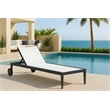 Meridian Furniture Nizuc Off White Outdoor Patio Mesh Chaise Lounge Chair