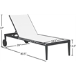Meridian Furniture Nizuc Off White Outdoor Patio Mesh Chaise Lounge Chair